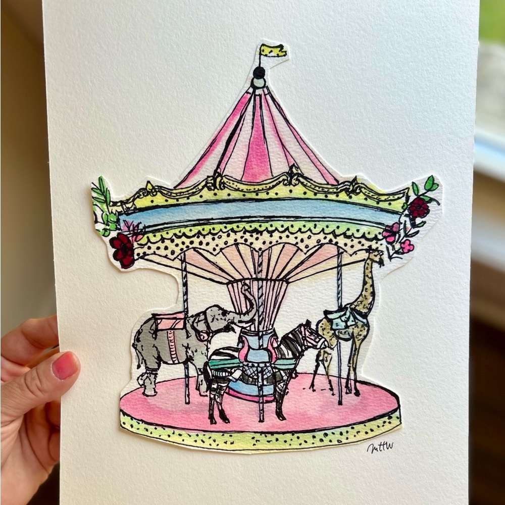 Watercolor and ink print 8.5x11in signed and numbered by me the artist
